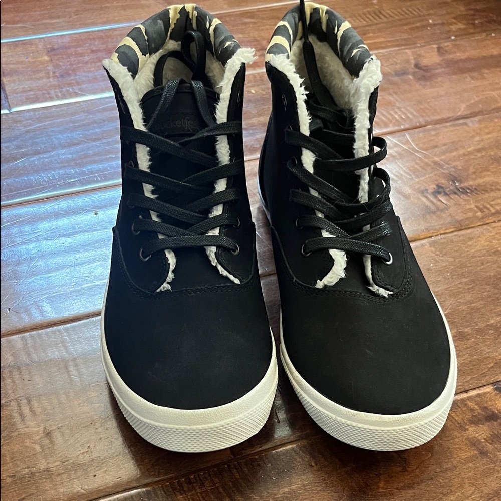 Bucket Feet Black High-Tops with Camo Trim